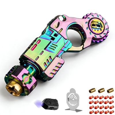 Alloy EDC Fidget Spinner Gun with Shells 3 & Bullets 20,Metal Fidget Toys Gun for Adults,Stress Relief Gadget Fidget Toy,Black,Colored Options (Colored)
