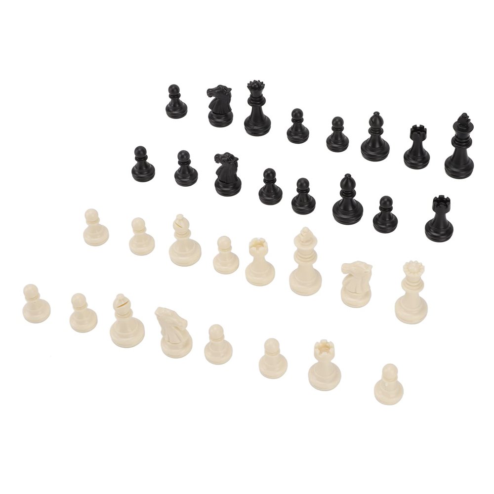 Alomejor PS Plastic Replacement Chess Pieces Wear and Falling Easy to Carry 32 Chessmen Pieces Suitable for Birthday PS Material Color 32 X Chess (Black White)