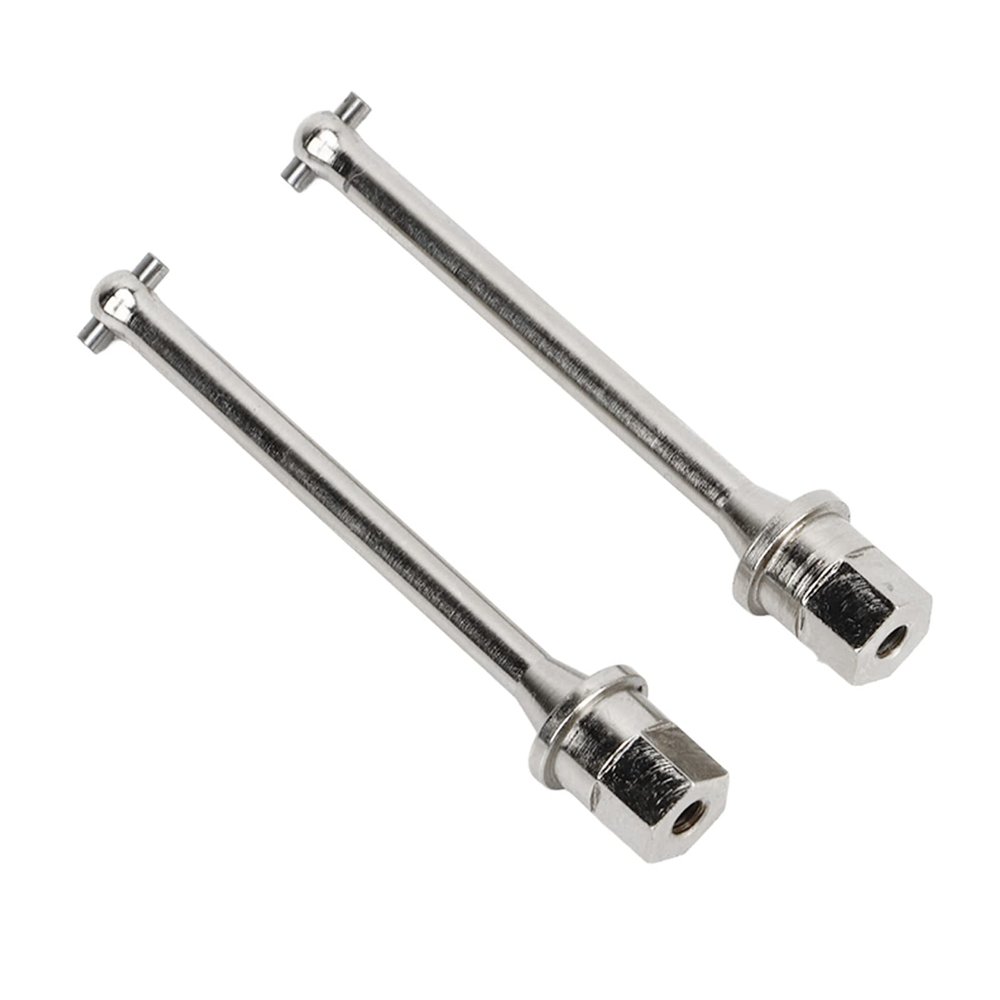 Keenso RC Rear Axle Drive Shaft Rustproof Efficient Power Transmission System for Axial JR 1/18 Replacement Drive Shaft for RC Car Material Steel 2 PCS for Car Enthusiasts (Silver)
