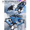 Eacam 360 Flip LED Lights RC Airplane Remote Control Fixed Wing Aircraft 2.4G 3 Speed Modes Altitude Hold System for Beginners, Stable Hovering Easy Control (Blue) view 4