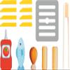 goki 51430 Airfryer with Accessories, Wooden Hot Air Fryer Toy, 16-Piece Set with Wooden Tongs, Meat, Fish, Fish Sticks, Chips, Ketchup - Accessories for Merchant Shop and Play Kitchen view 3