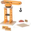 goki 55824 - Swivel Crane with Two Barriers and Loading Platform, Movable Toy Construction Crane Made of Wood, 360 Rotatable view 1