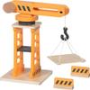 goki 55824 - Swivel Crane with Two Barriers and Loading Platform, Movable Toy Construction Crane Made of Wood, 360 Rotatable view 3