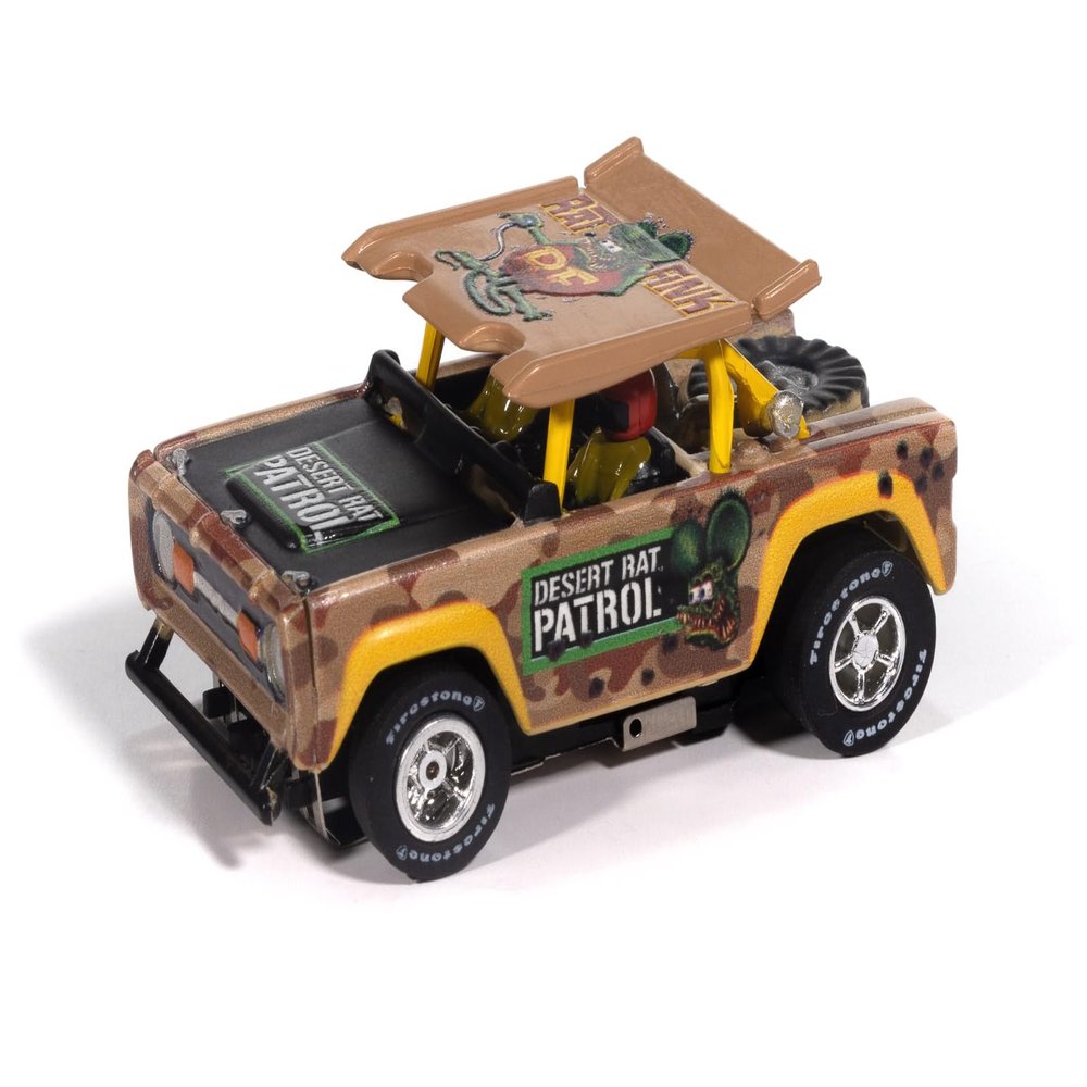 Auto World Xtraction 1972 Ford Baja Bronco Rat Fink (Yellow) HO Scale Slot Car