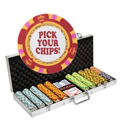 Pick Your Chips | Monte Carlo Poker Chip Set in Case | 13.5-gram Heavy Clay Composite Set | Custom Build Your Casino Chips for Tournament or Cash Game, Texas Holdem or Blackjack (500-count Aluminum)