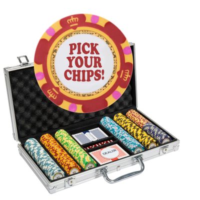 Pick Your Chips | Monte Carlo Poker Chip Set in Case | 13.5-gram Heavy Clay Composite Set | Custom Build Your Casino Chips for Tournament or Cash Game, Texas Holdem or Blackjack (300-count Aluminum)