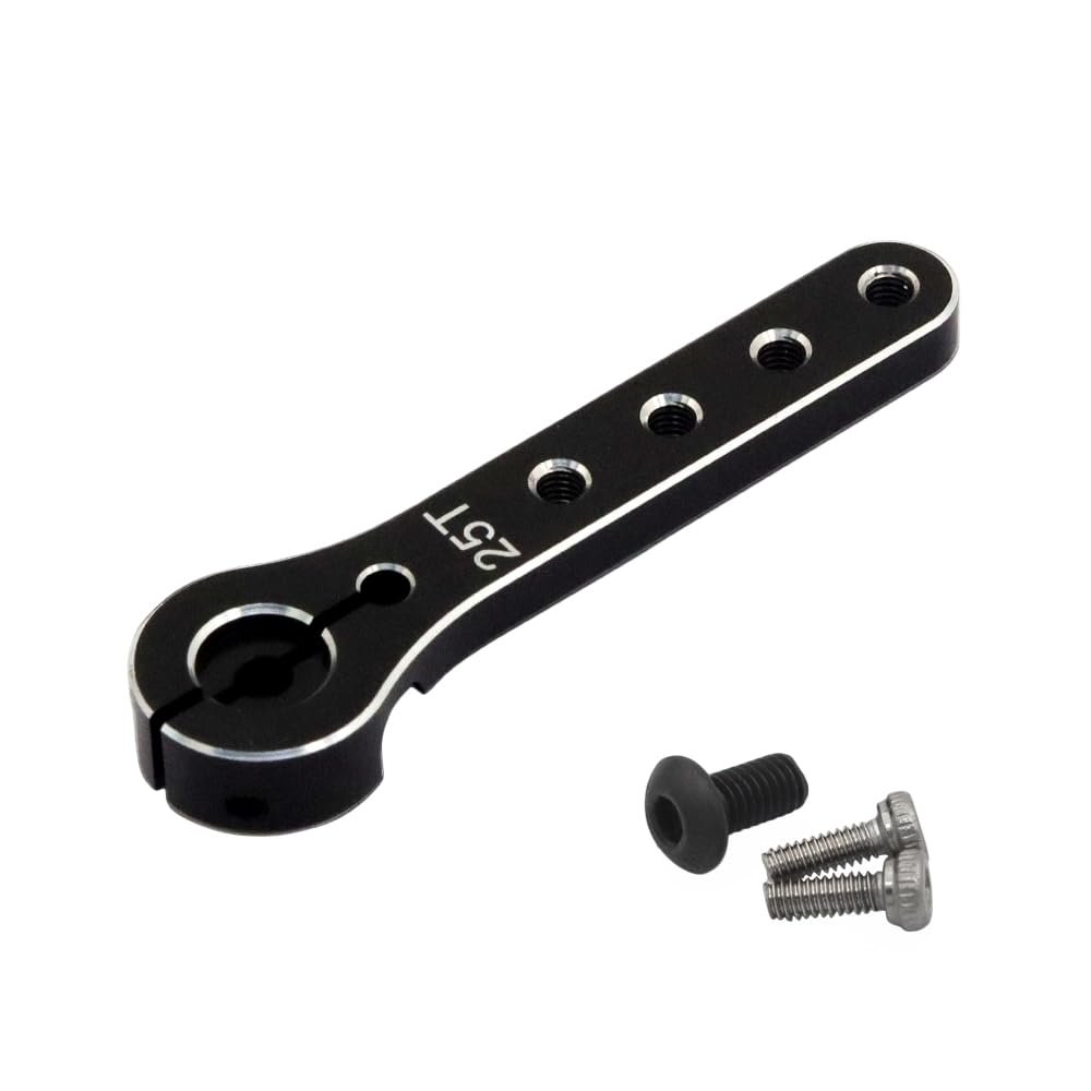 Aluminum Alloy 25T Steering Servo Arm Horn Special Designed For 30-100CC Balsa Airplanes(Black)