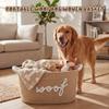Ferrochef Dog Toy Storage Basket with Handles, 14.6 x 10.6 x 8.7 Inch Cotton Rope Dog Toy Storage Bin Woven Pet Organizer Shelf Basket for Pet Chew Toys, Foods view 2
