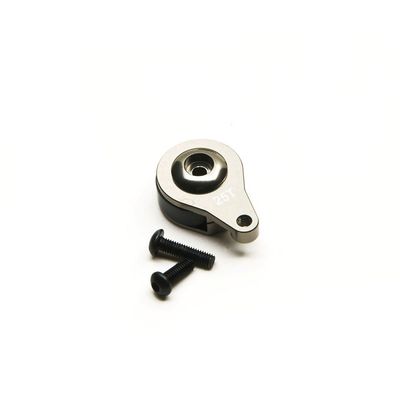 LEWAGH Metal 25T Servo Horn Steering Arm 1/3 Hole for RC Crawler Car Large Torque Digital Coreless Servo Accessories(1Hole Titanium)