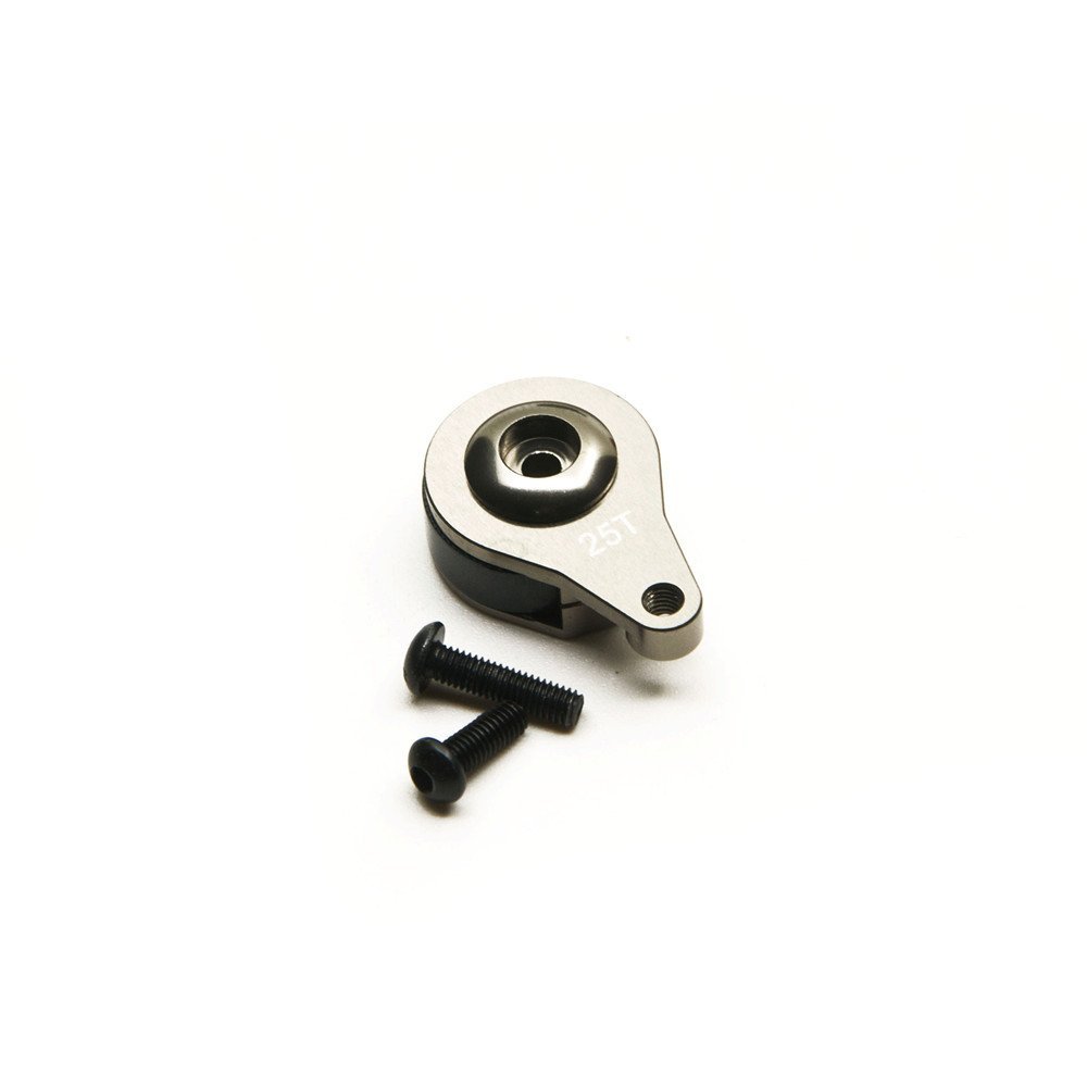 LEWAGH Metal 25T Servo Horn Steering Arm 1/3 Hole for RC Crawler Car Large Torque Digital Coreless Servo Accessories(1Hole Titanium)