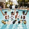 2026 Large EVA Grad Prom Floating Pool Letters Floating Letters for Pool with 35pcs White Black Gold Confetti Balloons for Send Off Graduation Foam Party Decor view 2