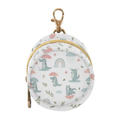 WIFIU Crocodile Umbrella Rainbow Cloud Baby Pacifier Holder Case with Clip Portable Pacifier Storage Organizer Round Container Pouch Box Fits Diaper Bag Stroller Purse