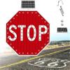 30" Solar-Powered LED Stop Sign - Blinking Traffic Warning Light for Outdoor Streets, Energy-Efficient Safety Sign for Vehicles and Pedestrians, Always On Visibility view 1