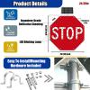 30" Solar-Powered LED Stop Sign - Blinking Traffic Warning Light for Outdoor Streets, Energy-Efficient Safety Sign for Vehicles and Pedestrians, Always On Visibility view 2
