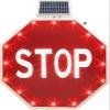 24"/30" Solar-Powered LED Flashing Stop Sign with Red Reflective Film - Bright Blinking Warning Light for Enhanced Road Safety, Durable Traffic Sign for Drivers & Pedestrians view 1