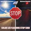 24"/30" Solar-Powered LED Flashing Stop Sign with Red Reflective Film - Bright Blinking Warning Light for Enhanced Road Safety, Durable Traffic Sign for Drivers & Pedestrians view 2