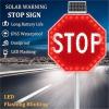 24"/30" Solar-Powered LED Flashing Stop Sign with Red Reflective Film - Bright Blinking Warning Light for Enhanced Road Safety, Durable Traffic Sign for Drivers & Pedestrians view 3