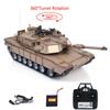 TOUCAN RC HOBBY Heng Long 1/16 RC Main Battle Tank Abrams M1A2 Metal Chassis Wheels Steel Gearbox Turret 360 Rotation Barrel Recoil Elevation view 2