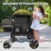 TODECARE Wagon Stroller for 2 Kids, Foldable All-Terrain Push Wagon, Black view 2
