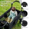 TODECARE Wagon Stroller for 2 Kids, Foldable All-Terrain Push Wagon, Black view 4