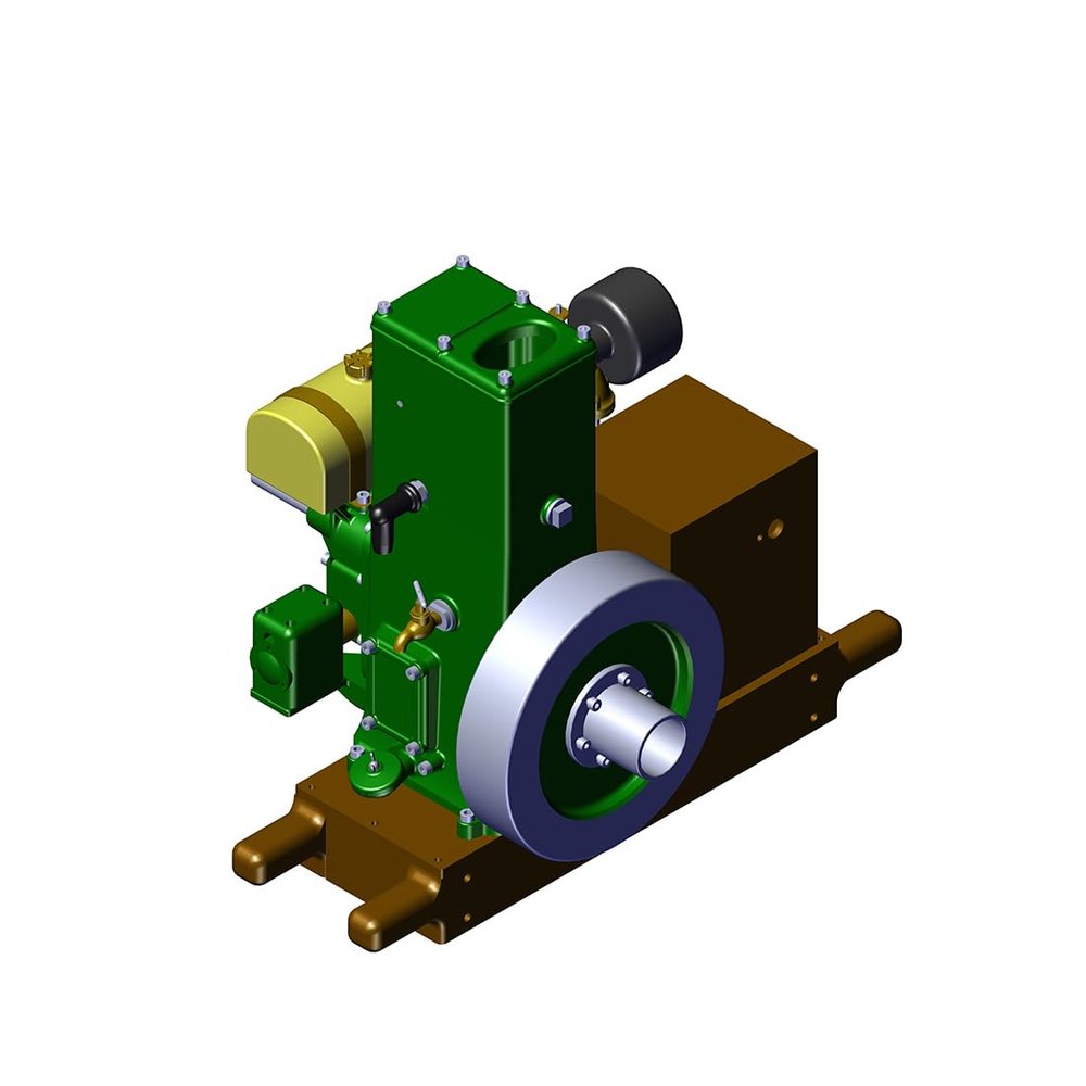 Retrol L-D 1/4 Scale Retro Miniature Single-Cylinder Four-Stroke Stationary Engine Model, Complete with Ignition System and Wooden Display Base (Centennial Editio)