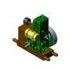 Retrol L-D 1/4 Scale Retro Miniature Single-Cylinder Four-Stroke Stationary Engine Model, Complete with Ignition System and Wooden Display Base (Centennial Editio) view 2