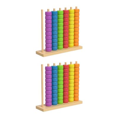 RAINPOT Color Matching Stacking Puzzle Game, Fast-Paced Color Sorting Puzzle Board Game for Family Game Night, Travel-Friendly Color Line and Game Tower Stack Party Game for Adults (Wooden, 2 Set)