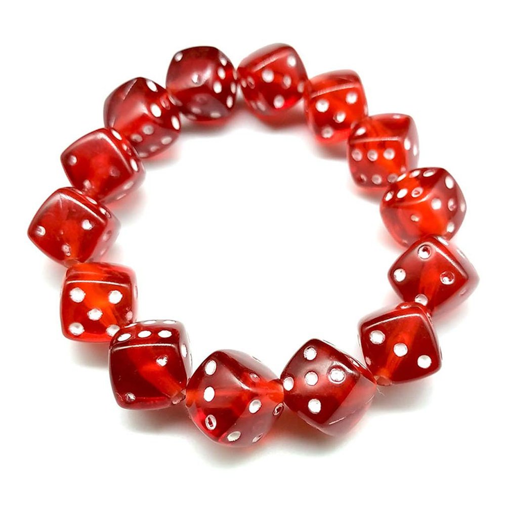 Bottone Fashion Colorful Acrylic Stretch Lucky Dice Beads Jewerly All-Match for Unisex Women Men Dice Cup Game
