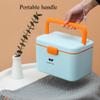2Pcs Premium Medical Box,First Aid Empty Medicine Storage Box Organizer with Removable Tray and Portable Handle,Family Emergency Kit Case for Vitamin Pills Travel Home Car (Yellow) view 3