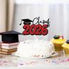 Class of 2026 Cake Topper, Congrats Grad Cake Decor, Congrats 2026 Graduate, High School College Graduation Party Decorations, Black and Red Glitter view 4