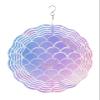 Mermaid Tail Wind Spinner 12 Inch Rainbow Gradient Overlay Wind Spinners Outdoor 3D Stainless Steel Hanging Sculpture Decorations Gift for Garden Yard Porch Balcony view 1