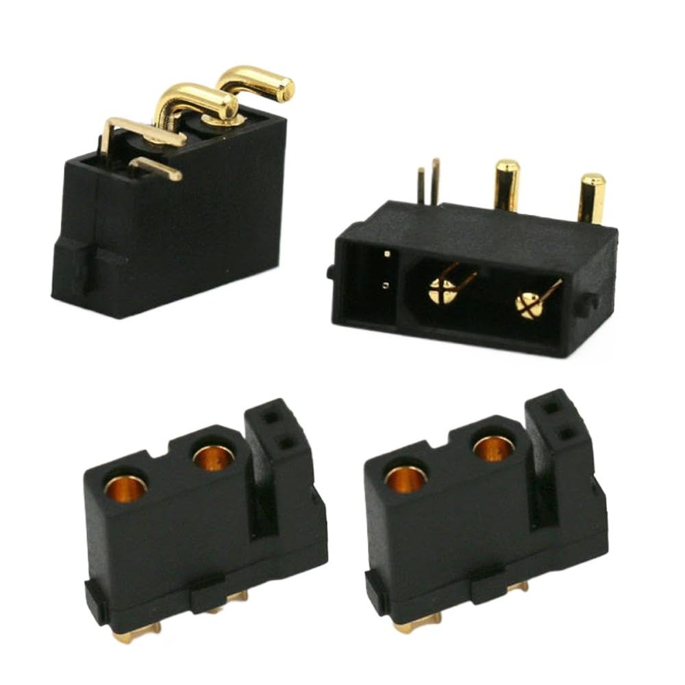 20 Pairs Amass XT30 2+2 XT30PW 2+2 Male Female Plated Plug with Pin Compatible with RC Drone Aircraft Car Boat(10 Pairs)