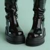 Fremego 1/6 Scale Female Boots,Female Pile Boots Thick Soled Long Boot Dual Purpose Solid Shoes Accessory for 12inch Action Figure Body (Black) view 2