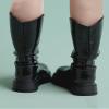 Fremego 1/6 Scale Female Boots,Female Pile Boots Thick Soled Long Boot Dual Purpose Solid Shoes Accessory for 12inch Action Figure Body (Black) view 3