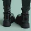 Fremego 1/6 Scale Female Boots,Female Pile Boots Thick Soled Long Boot Dual Purpose Solid Shoes Accessory for 12inch Action Figure Body (Black) view 4