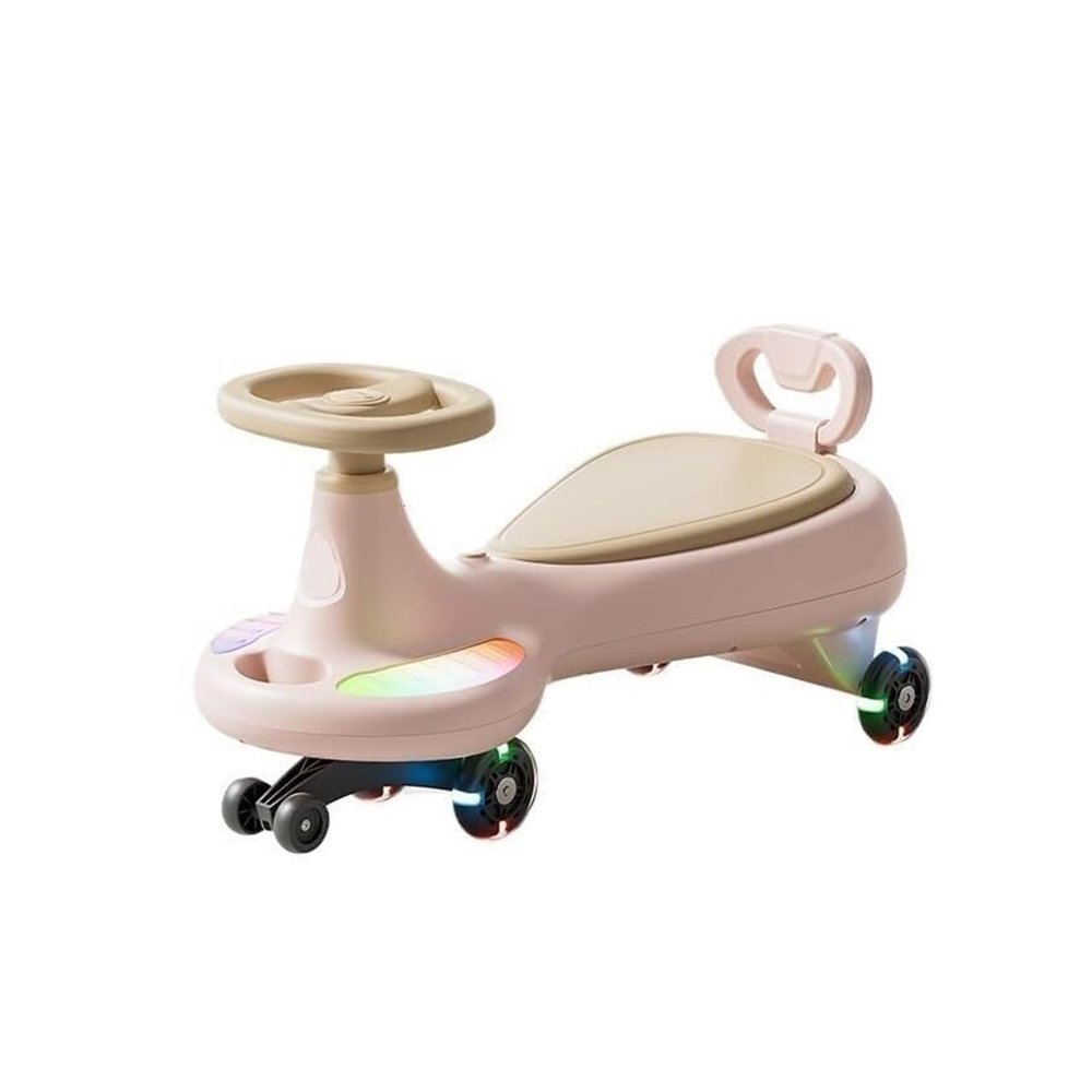 Twist car Wiggle Car for Kids Swing Car with Flashing Wheels, Indoor Outdoor Ride on Toy for Kids 3 Yrs and UP Ride on Toy(Pink)
