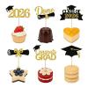 24PCS Graduation Cupcake Toppers,2026 Congrats Grad Cake Topper,Glitter Gold Black Cap and Diploma Cake Picks,Class of 2026 Dessert Decorations for Graduation Party Supplies Table Decor,6 Styles view 1