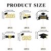 24PCS Graduation Cupcake Toppers,2026 Congrats Grad Cake Topper,Glitter Gold Black Cap and Diploma Cake Picks,Class of 2026 Dessert Decorations for Graduation Party Supplies Table Decor,6 Styles view 2
