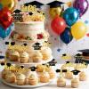 24PCS Graduation Cupcake Toppers,2026 Congrats Grad Cake Topper,Glitter Gold Black Cap and Diploma Cake Picks,Class of 2026 Dessert Decorations for Graduation Party Supplies Table Decor,6 Styles view 4