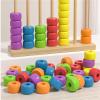 Color Stack Challenge Game, Color Pile up Challenge, Color Matching Stacking Puzzle Game, Rainbow Ring Challenge Stack Puzzle, Tabletop Brain Games for Adults & Competitive Fun (L 2set) view 3
