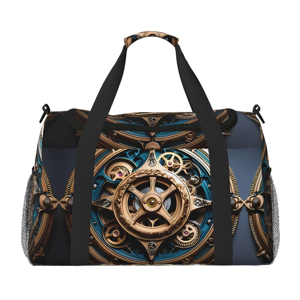 Cool Steampunk Gears It is a Hand-held Crossbody Travel Bag with Large Capacity and Multi-Functions, a Must-Have for Outdoor Travel