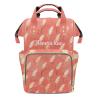 Joyestore Personalized Seamless Reed Flower Pattern Custom Mom Bag with Name,Dad and Mom Diaper Backpack for Baby Boys Girls,Birthday Gift for New Parents view 1