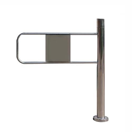 Stainless Steel Manual Pedestrian Safety Gate - 90 Swing, Auto Rebound, Hand-Push Design, Perfect for Markets & Outdoor Areas, Durable & Easy to Install