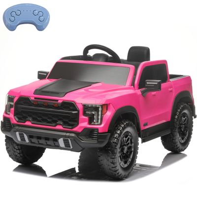 12V Kids Ride On Car with Remote Control and 4-Wheel Suspension, Pink