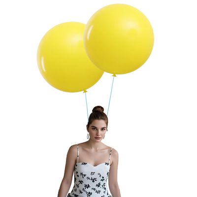 ADIDO EVA 7 Pcs 24 Inch Balloons Yellow Giant Round Balloons Large Balloons for Birthday, Christmas, Party Festival Decorations