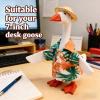 7-Inch Desk Goose Outfit - Palm Print Shirt Hawaiian Style Desk Goose Costumes, Summer Vacation Clothes for Magnetic Desktop Goose Statue, Home Office Table Decor Holiday Party Photo Prop Accessories view 3