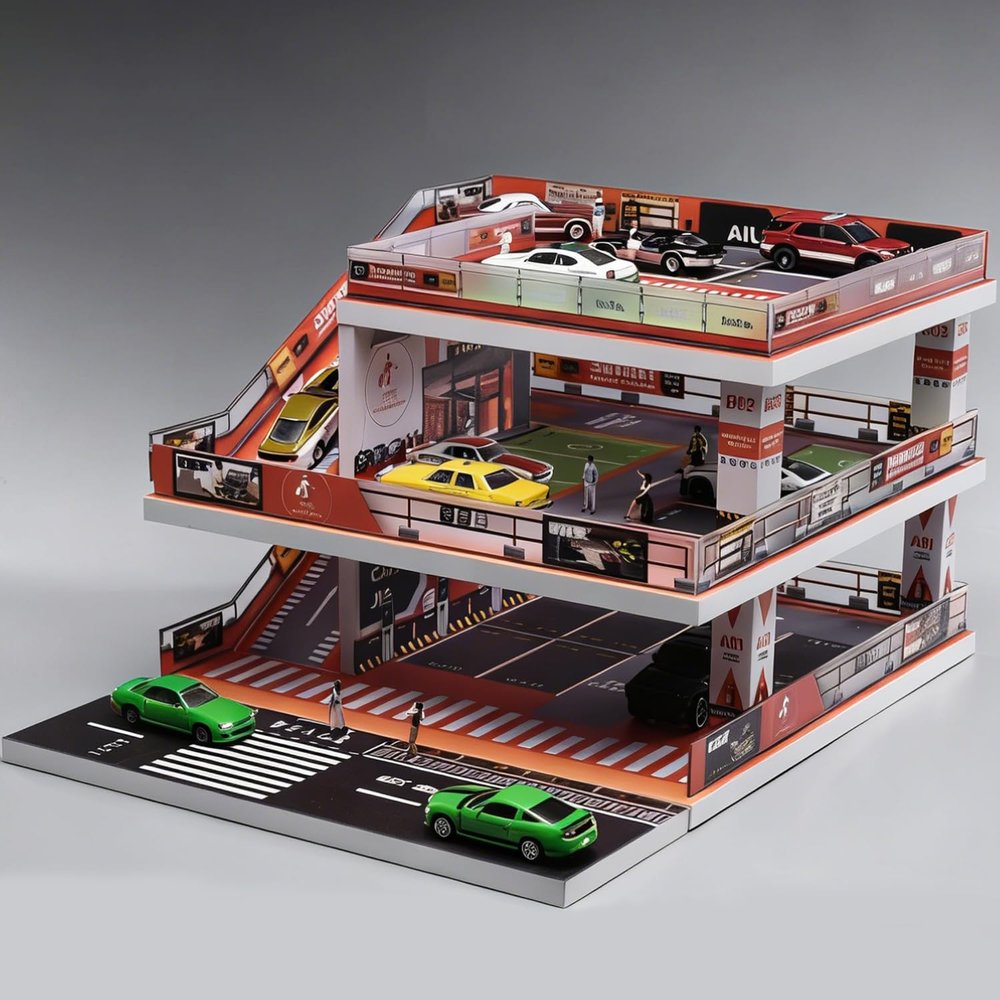 Fremego 1/64 Scale Garage Diorama for Diecast Cars