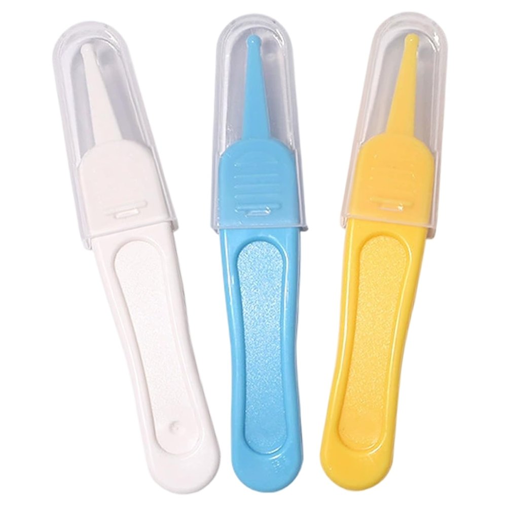 3PCS Baby Booger Picker 3 Colors Nose Picker with Round Head 3.6 inch Plastic Baby Ear Cleaner for Babys Care Nose