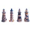SHENIAFC Four Resin Lighthouse Models, Miniature Lighthouses, Outdoor Lighting, Garden Courtyard, Lawn, Fish Tank Decorations (Yellow+Blue) view 1