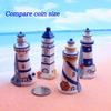 SHENIAFC Four Resin Lighthouse Models, Miniature Lighthouses, Outdoor Lighting, Garden Courtyard, Lawn, Fish Tank Decorations (Yellow+Blue) view 4